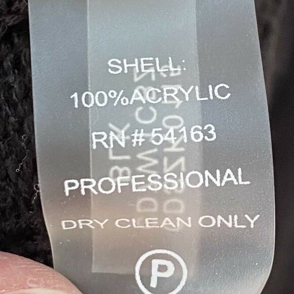 Calvin Klein Dress Black Cable Knit Shawl Collar - Picture 5 of 7